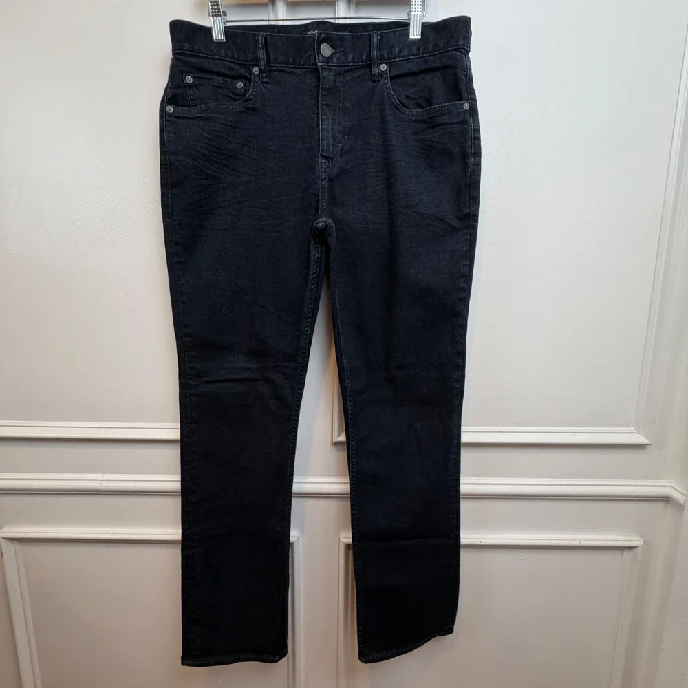 Banana Republic Slim Fit Mens Dark Wash Black Denim‎ Jeans 34x32 Stretch RN54023